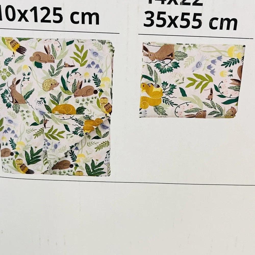 IKEA TROLLDOM Gyllensvaan Crib Sheet Set Forest Animal Duvet Fitted Pillowcase